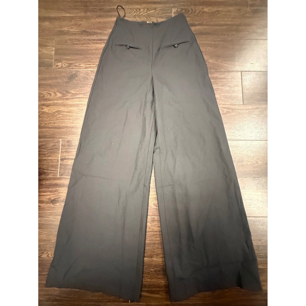MABLE Black High-Waisted Wide-Leg Trousers Women's Size Small